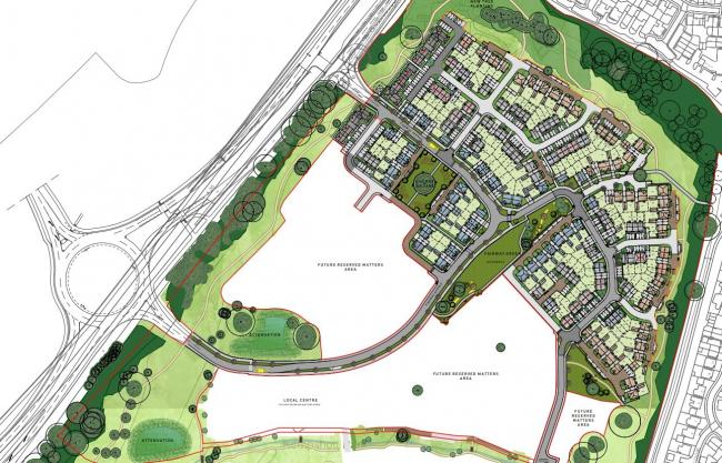 The first phase of Basingstoke Golf Course will deliver 227 homes. Photo: BDBC.