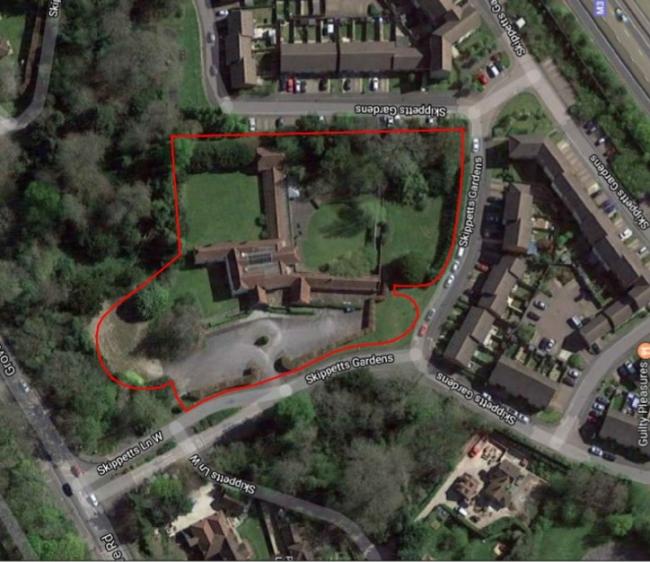 Aerial view of the Skippetts House. Pic from the planning application