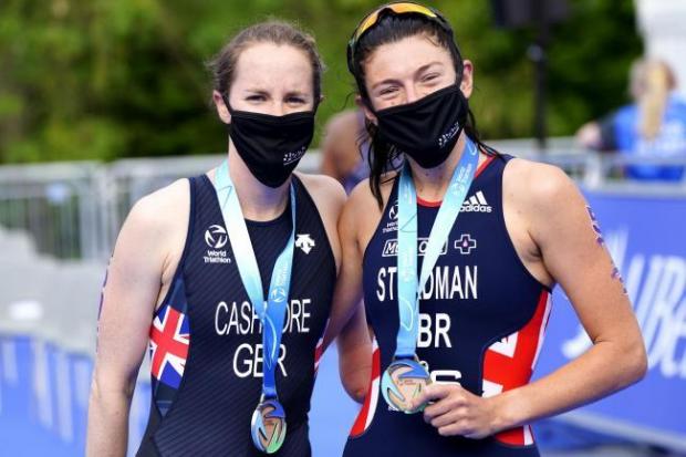 Basingstoke Gazette: Lauren Steadman, right, with fellow athlete Claire Cashmore. Lauren becomes an MBE.