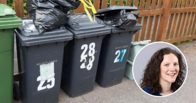 The garden waste collection service has been suspended for the fourth time since July. Inset: Cllr Hayley Eachus