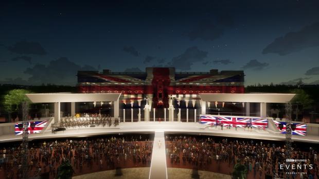 Basingstoke Gazette: Buckingham Palace will be projected with the image of a Union flag. Picture: PA