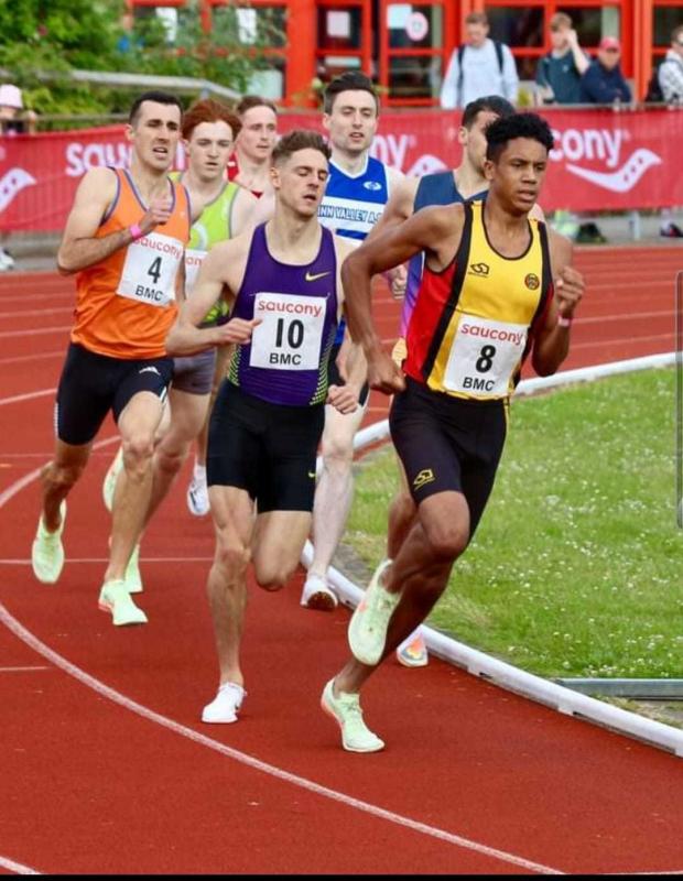 Basingstoke Gazette: Basingstoke's Reece Sharman-Newell competing in 800m race