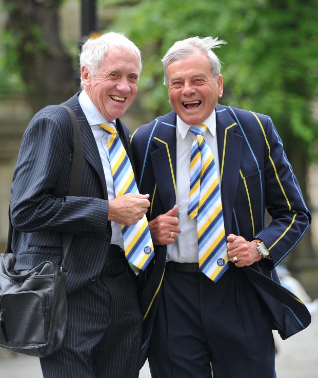 Basingstoke Gazette: Yorkshire player and cricket umpire Dickie Bird with BBC television presenter Harry Gration. PA Wire/PA Images 