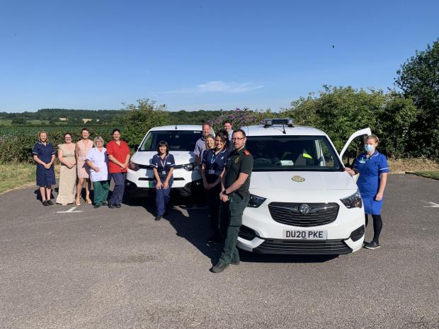 Basingstoke Gazette: Staff members of Southern Health NHS Foundation Trust, Hampshire Hospitals NHS Foundation Trust and South-Central Ambulance Service (SCAS), and Wessex Academic Health Science Network (AHSN) for the Hampshire falls and frailty van launch with. July 14
