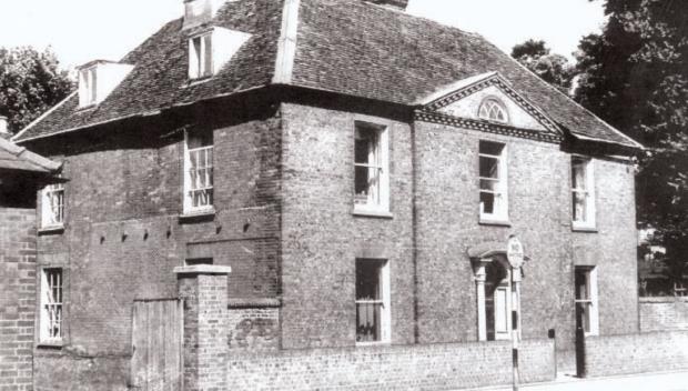 Basingstoke Gazette: The first Basingstoke High School building, Brook House, in Brook.