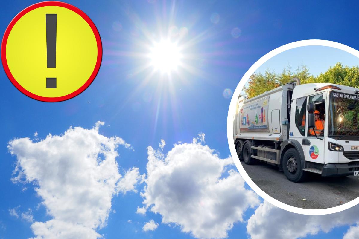 Changes to bin collections following  'extreme heat' weather warning this week