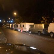 Traveller's set up camp in Basingstoke (Credit: Facebook)