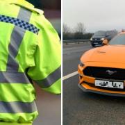 Officers seized a Ford Mustang worth £45,000. Phoeo: Hants Road Policing Twitter