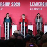 Rebecca Long-Bailey, Jess Phillips, Emily Thornberry, Lisa Nandy and Keir Starmer during the Labour leadership husting at the ACC Liverpool in January. Photo: Danny Lawson/PA Wire.