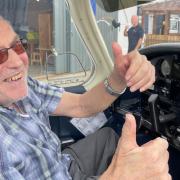 Roger Mashall in the cockpit