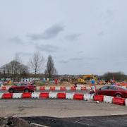 The current state of progress at Brighton Hill roundabout