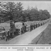 Thornycroft's J Type 3 ton lorries ready for delivery to the War Office in May 1915