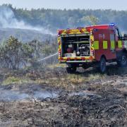 Fire crews were called to heathland in Aldershot