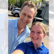 Tom Hiddleston spotted at Winchester Services