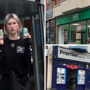Reporter Lola Crossman with the vapes, and the shops that sold them to her.