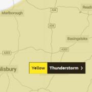 A yellow weather warning for thunder is in place