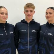 Amelia Thynne, Felix Smith and Starr Hockham of Basingstoke Gymnastics Club
