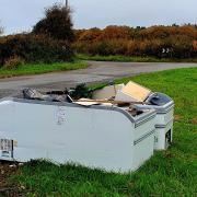Flytipping waste. Stock image