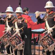 His Majesty’s Band of The Royal Marines Corp of Drums performing at last years  Rotary Charity Concert