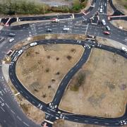 A view of the 'completed' Brighton Hill Roundabout