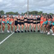Rehearsals with the Miami Dolphin cheerleaders