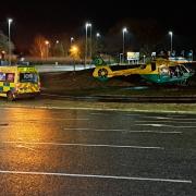 Photos after air ambulance lands on Brighton Hill Roundabout