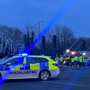A car and an ambulance were involved in a crash near Basingstoke hospital