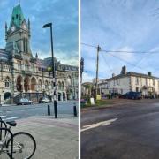 Left: Winchester Guildhall. Right: The Dove Inn