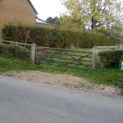 The existing field gate of the proposed site for equestrian use