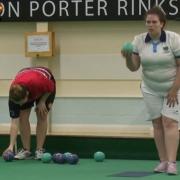 Alice Lovett competing for the ladies national champion of champions bowls title