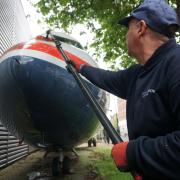 Andy Stinton cleaning the BAC 1-11 jet