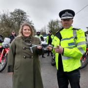 Donna Jones with Chief Constable Scott Chilton in the New Forest.