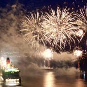 The fireworks display to mark Queen Anne's first sailaway with passengers. Picture: Chris Hollis