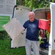 David Hogan outside the Fair Oak Household Waste Recycling Centre.