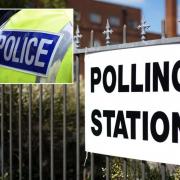Stock image of polling station