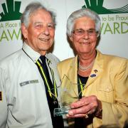 Michael and Beryl Mullender with their award