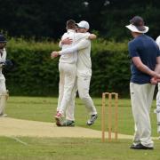 AWE Tadley celebrate a wicket against Ashford Hill