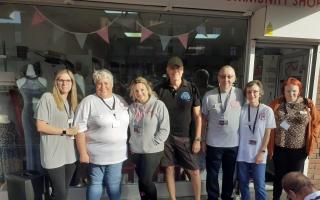 Kirsty and the Helping Dogs and Cats team outside the new premises