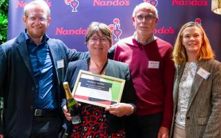 Kris Gibbon-Walsh (COO of FareShare UK), Penny and Andy (Community Food Link Distribution Project), Maria Horn (People Director, Nando’s UK & Ireland).