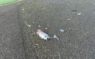 Russell Howard Park was left with litter, including broken glass, all over the floor