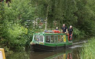 The current trip boat Kitty on the Basingstoke Canal