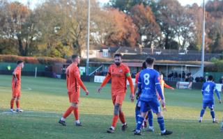 Action from Hartley Wintney's game against Northwood