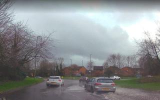 VIDEO: Dashcam footage shows flooding on busy Basingstoke roundabout