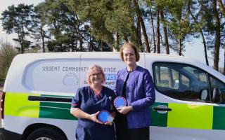 Sue Norman and Suzanne Rastrick holding AHP awards