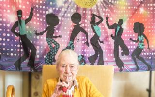 Care home resident celebrates landmark birthday in style.