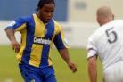 Jahson Downes in action for Basingstoke against Sutton United at the Camrose